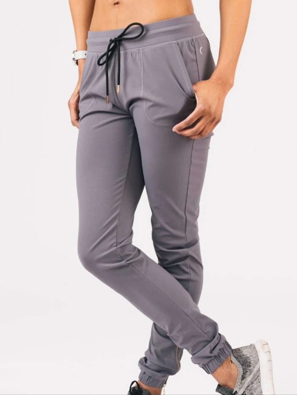 VGUC Zyia Dark Gray Peak Zipper Joggers (Long)